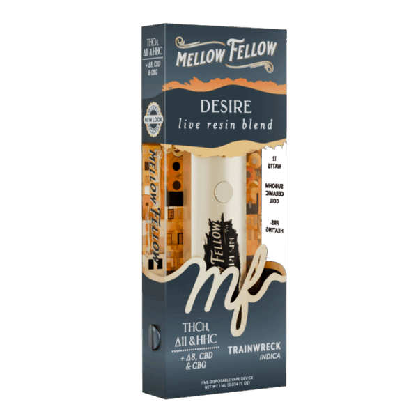 Mellow Fellow Desire Blend - Live Resin 1ml Disposable Vape - Trainwreck (Indica) - Image 2