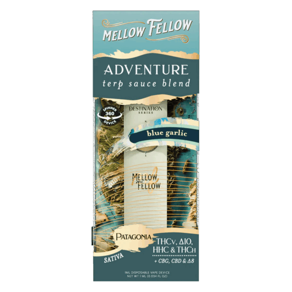 Mellow Fellow Adventure Blend - Terp Sauce 1ml Disposable Spinner Vape - Blue Garlic (Sativa) - Image 2
