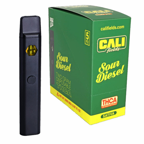 Cali Fields 2 Gram THC-A Disposable Vape Sour Diesel (Sativa)