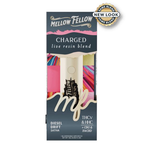 Mellow Fellow Charged Blend - Live Resin 1ml Disposable Vape - Diesel Drift (Sativa)