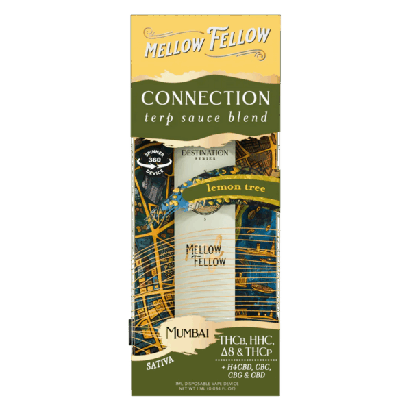 Mellow Fellow Connection Blend - Terp Sauce 1ml Disposable Spinner Vape - Lemon Tree (Sativa)