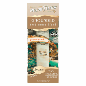 MELLOW FELLOW GROUNDED BLEND - TERP SAUCE 1ML DISPOSABLE SPINNER VAPE - PAPAYA PEACH (INDICA)