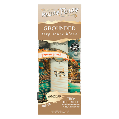 MELLOW FELLOW GROUNDED BLEND - TERP SAUCE 1ML DISPOSABLE SPINNER VAPE - PAPAYA PEACH (INDICA)