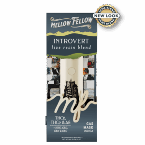 Mellow Fellow Introvert Blend - Live Resin 1ml Disposable Vape - Gas Mask (Indica)