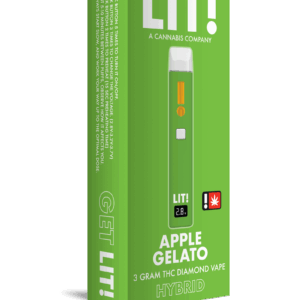 LIT! THC DIAMOND DISPOSABLE VAPE PEN, 3G APPLE GELATO HYBRID