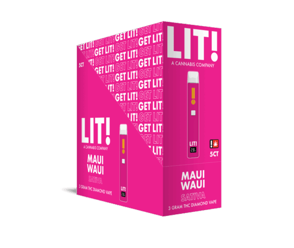 LIT! THC DIAMOND DISPOSABLE VAPE PEN, 3G MAUI WAUI SATIVA - Image 2