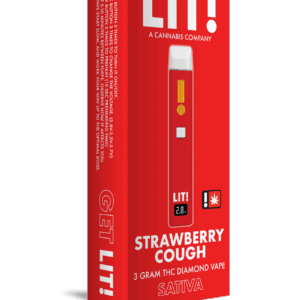 LIT! THC DIAMOND DISPOSABLE VAPE PEN, 3G STRAWBERRY COUGH SATIVA