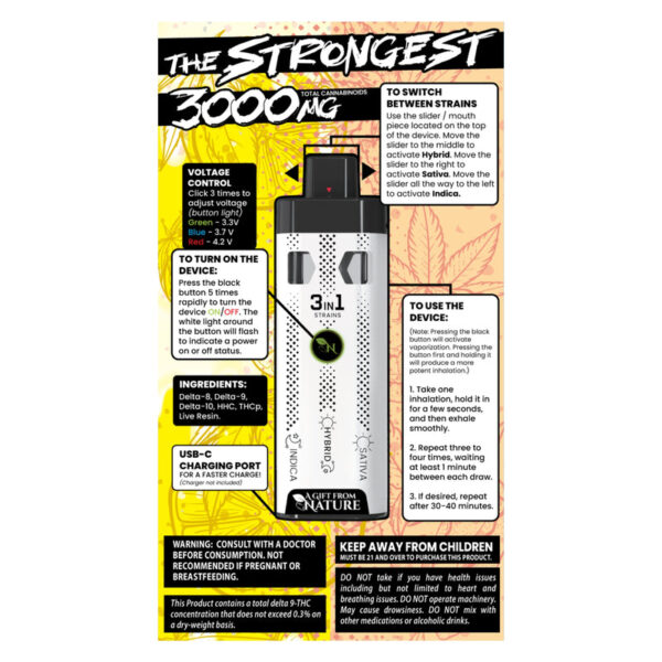 THE STRONGEST - SUPER BLEND THC 3000MG -CAKE/LEMON HEFTY - 3IN1 - Sativa - Hybrid - Indica - Image 2