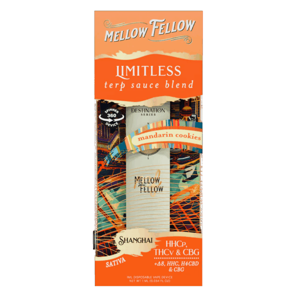 Mellow Fellow Limitless Blend - Terp Sauce 1ml Disposable Spinner Vape - Mandarin Cookies (Sativa)
