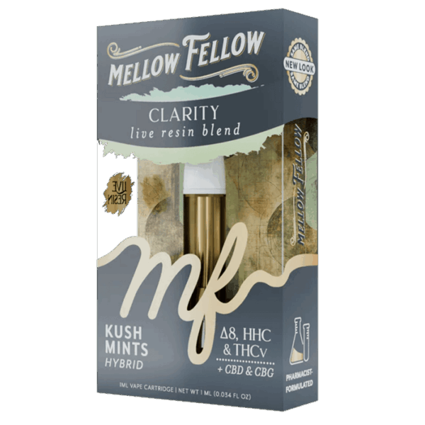 Mellow Fellow Clarity Blend 1ml Live Resin Vape Cartridge - Kush Mints (Hybrid) - Image 2