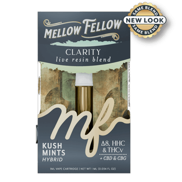 Mellow Fellow Clarity Blend 1ml Live Resin Vape Cartridge - Kush Mints (Hybrid)