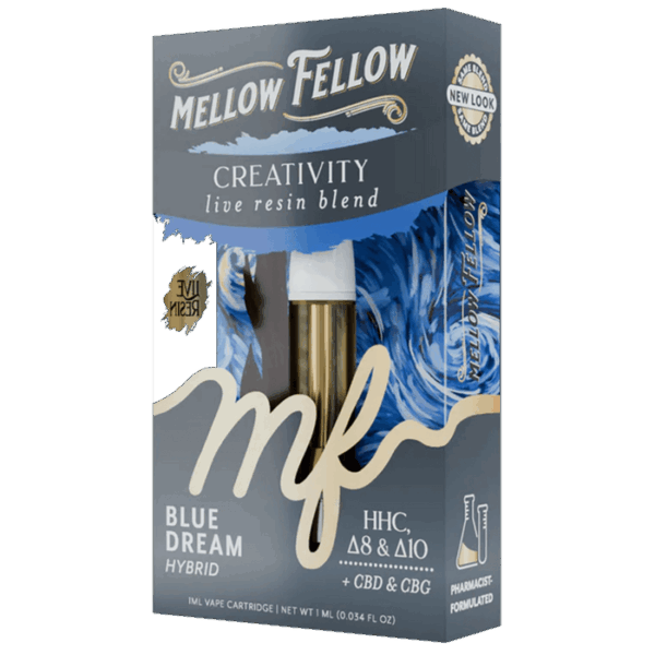 Mellow Fellow Creativity Blend 1ml Live Resin Vape Cartridge - Blue Dream (Hybrid) - Image 2