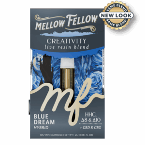 Mellow Fellow Creativity Blend 1ml Live Resin Vape Cartridge - Blue Dream (Hybrid)