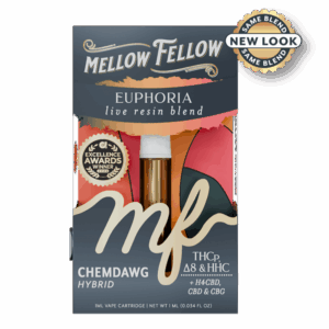 Mellow Fellow Euphoria Blend 1ml Live Resin Vape Cartridge - Chemdawg (Hybrid)
