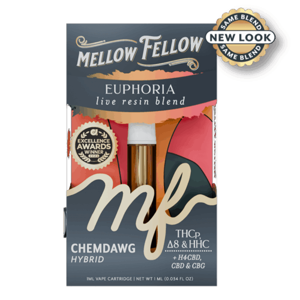 Mellow Fellow Euphoria Blend 1ml Live Resin Vape Cartridge - Chemdawg (Hybrid)