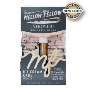 Mellow Fellow Introvert Blend 1ml Live Resin Vape Cartridge - Ice Cream Cake (Indica)