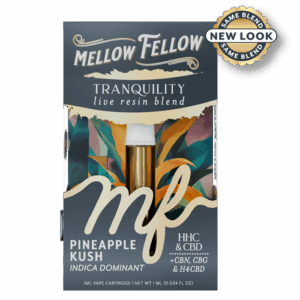 Mellow FellowTranquility Blend 1ml Live Resin Vape Cartridge - Pineapple Kush (Indica Dominant)