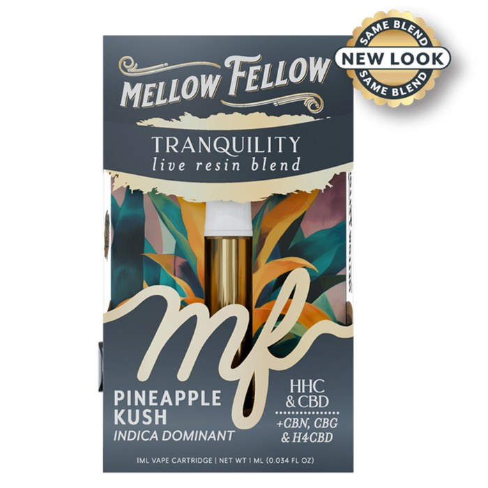 Mellow FellowTranquility Blend 1ml Live Resin Vape Cartridge - Pineapple Kush (Indica Dominant)