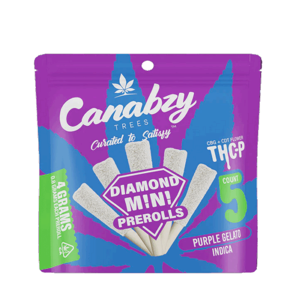 Canabzy THC-P Diamond Mini Preroll 4G 5ct - Purple Gelato - Hybrid