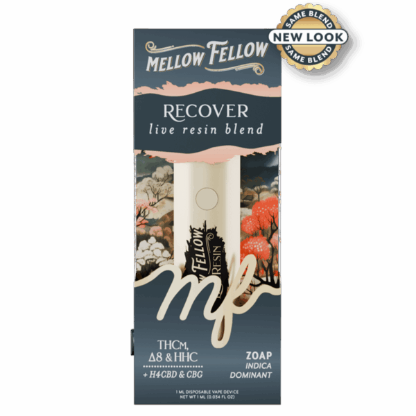 Mellow Fellow Recover Blend - Live Resin 1ml Disposable Vape - Zoap (Indica Dominant)