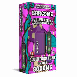 Shroomz Thc Live Resin + Magic Mushroom Blend Disposable – 8G Blueberry Kush - Indica