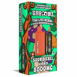 Shroomz Thc Live Resin + Magic Mushroom Blend Disposable – 8G Sour Diesel - Hybrid