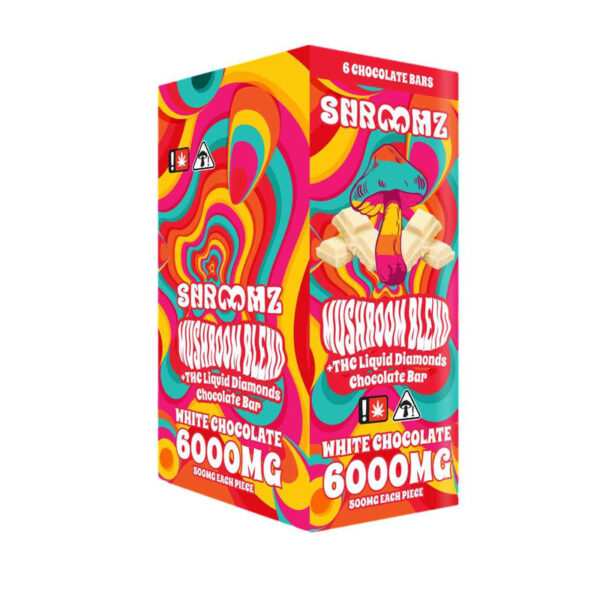 Shroomz Mushroom Blend THC Liquid Diamond Chocolate Bar White - Image 2