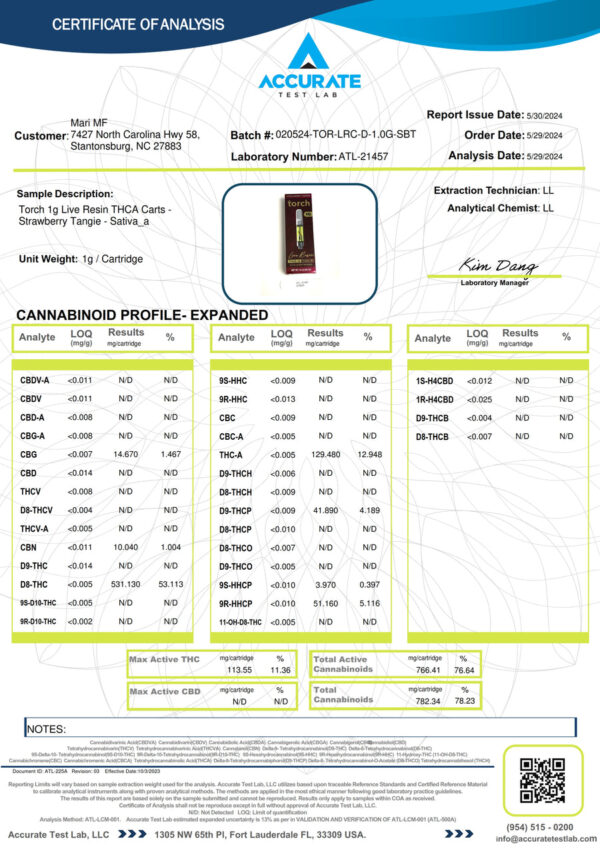 1G CARTRIDGE // 510 Strawberry Tangie | Sativa - Image 4