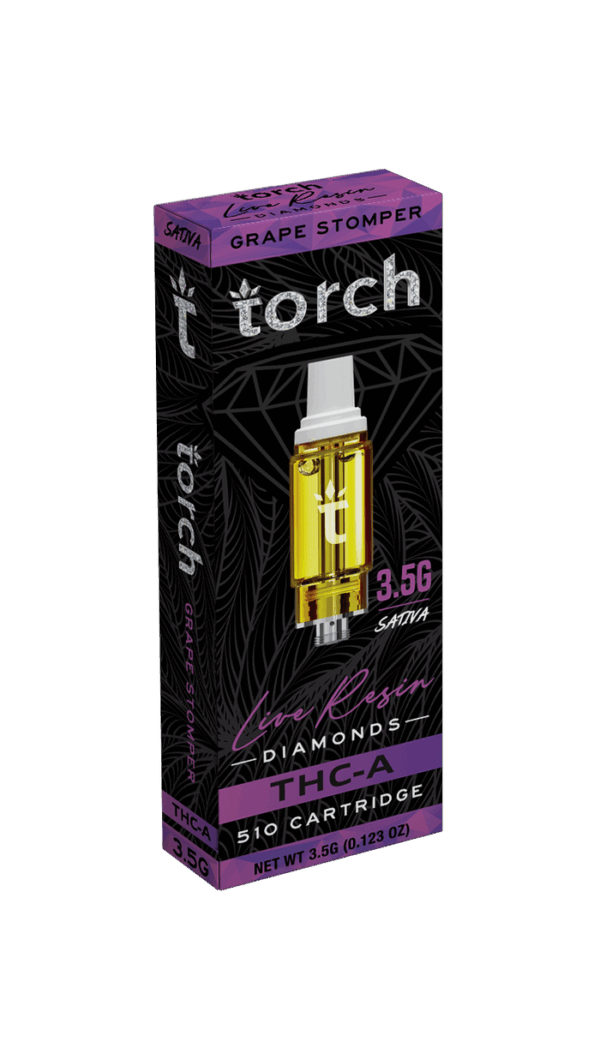 Torch Grape Stomper THC-A Live Resin Diamonds 510 Cartridge 3.5G SATIVA