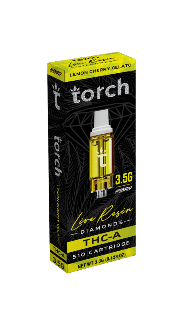 Torch Lemon Cherry Gelato THC-A Live Resin Diamonds 510 Cartridge 3.5G Hybrid