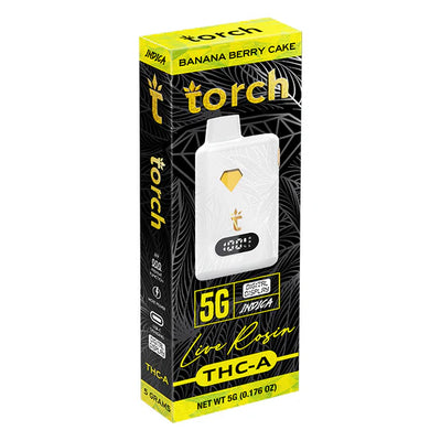 Live Rosin BANANA BERRY CAKE INDICA Torch THC-A Disposable Vape 5g - Image 2