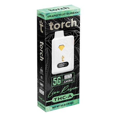 Live Rosin GRAPEFRUIT DURBAN SATIVA Torch THC-A Disposable Vape 5g - Image 2