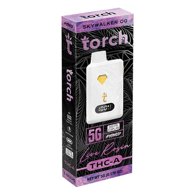Live Rosin SKYWALKER OG HYBRID Torch THC-A Disposable Vape 5g - Image 2