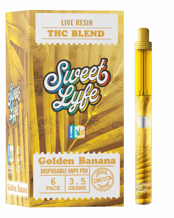 Disposable Vape Pen 3.5 Grams Infused with Live Resin THC Blend - Golden Banana Indica