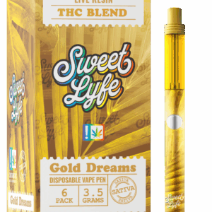 Disposable Vape Pen 3.5 Grams Infused with Live Resin THC Blend - Gold Dreams Sativa