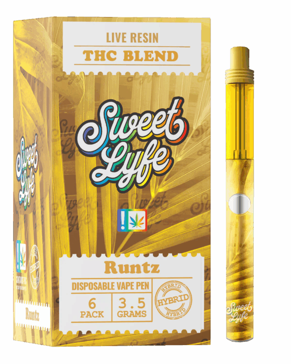 Disposable Vape Pen 3.5 Grams Infused with Live Resin THC Blend - Runtz Hybrid - Image 2