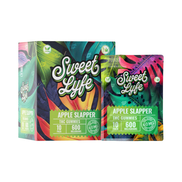 Vegan Gummies 600 MG THC - Bag - Apple Slapper - Image 2