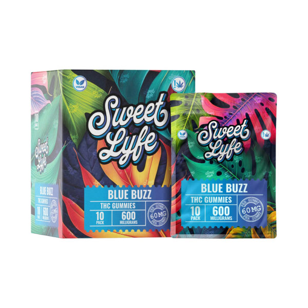 Vegan Gummies 600 MG THC - Bag - Blue Buzz - Image 2
