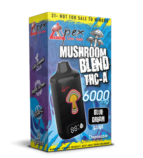 Blue Dream Disposable Premium Vape Pen Mushroom Blend 6000mg - Sativa