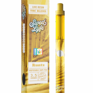 Disposable Vape Pen 3.5 Grams Infused with Live Resin THC Blend - Runtz Hybrid