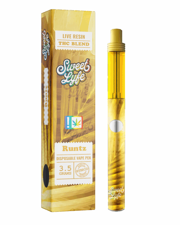 Disposable Vape Pen 3.5 Grams Infused with Live Resin THC Blend - Runtz Hybrid