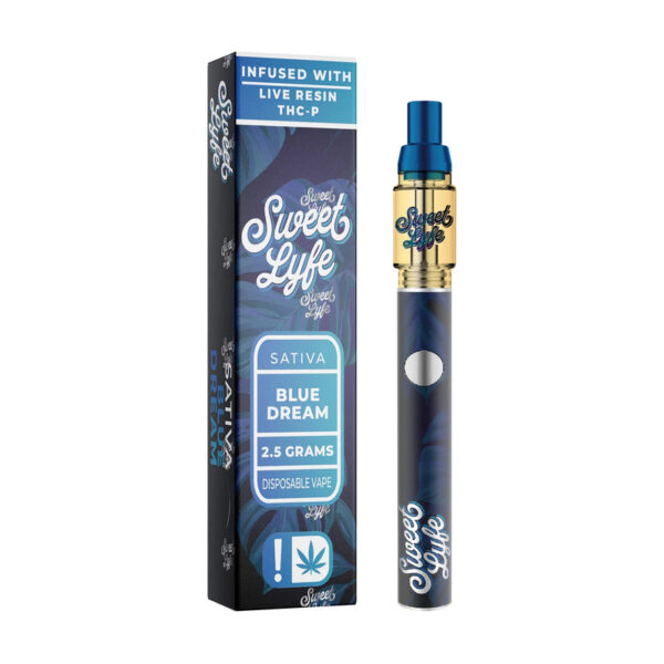 Disposable Vape Pen 2.5ml Infused with Live Resin + THCP - Blue Dream - Sativa - Image 2
